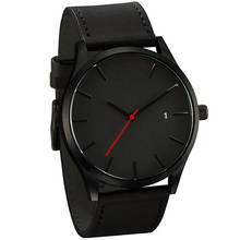 Relógios esportivos minimalistas masculinos, relógios de pulso de couro para homens, relógio masculino 2024 - compre barato