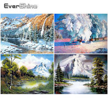 EverShine-Bordado de diamantes, punto de cruz, paisaje de invierno, cuadros de mosaico de diamantes cuadrados completos, imagen de montaña de nieve, diamantes de imitación 2024 - compra barato