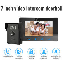 Дверной звонок, 7 "Проводной HD видео домофон монитор дверной звонок домашняя система безопасности с ночным видением и кнопкой 2024 - купить недорого