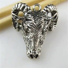 2pcs Charms Sheep Goat Head 32*30mm Antique Making Pendant fit Vintage Tibetan Silver DIY Handmade Bracelet Necklace 10601 2024 - buy cheap