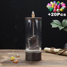 With 20Cones Backflow Incense Burner Ceramic Acrylic Plastic Cover Windproof Dragon Furnace Aroma Tower Incense Home Decor 2024 - buy cheap