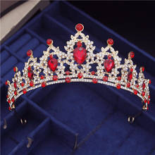 Tiaras de ouro barroco, tiara para casamento, jóia para o cabelo de princesa, rosa, verde 2024 - compre barato