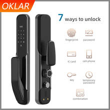 OKLAR биометрический дверной замок отпечатков пальцев интеллектуальный цифровой электронный умный дверной замок безопасности с кодом IC Card Keyless 2024 - купить недорого