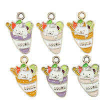 10pcs/lot MINI 14*21mm Cute Cat Sushi Enamel Avocado bread Charms for DIY Earring Jewelry Handmade Finding XL1011 2024 - buy cheap