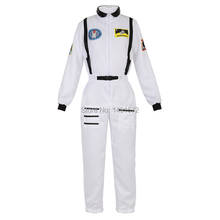 astronaut costume adult astronaut women men flight space suit jumpsuit halloween cosplay one piece overalls blue white orange 2024 - buy cheap