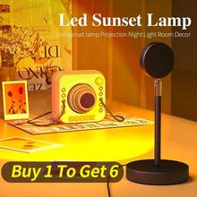 Net Red Photo Night Light Sunset Projection Light LED Creative Portable Projection USB Atmosphere Light Rainbow Sunset Glow Lamp 2024 - buy cheap