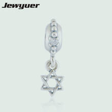 Star Of David Dangle Charm 100% 925 Sterling silver Fits European brand Bracelets DIY Making  Jewelry wholesale DA040 2024 - buy cheap