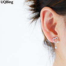 Pure 925 Sterling Silver Zirconia Heart Stud Earrings Female Star Earrings Pendientes de Plata Brincos 2024 - buy cheap