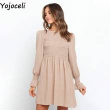 Yojoceli vestido feminino elegante de outono com babado, vestido curto xadrez sexy, vestido camisado casual, vestido skate diário 2024 - compre barato