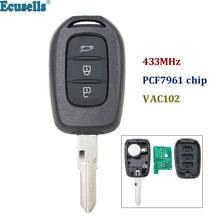 Llave de control remoto Fob botón 3 433MHz 4A PCF7961M para Renault Duster Dokker tráfico maestro VAC102 hoja 2024 - compra barato