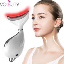 LED Photon Therapy Neck Face Skin Lifting Reduce Double Chin Wrinkle Removal Massager Anti-aging Vibrator Beauty Care Tool USB 2024 - buy cheap