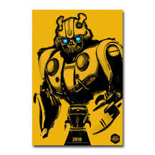 J0147 bumblebee filme adesivo de parede de seda poster arte luz lona decoração para casa 2024 - compre barato