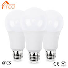 E27 Bombilla LED, lámpara de aluminio de potencia Real, 3W, 5W, 7W, 9W, 12W, 15W, 18W, 220V, 240V, 6 uds. 2024 - compra barato