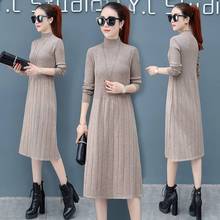 Woman Dress Summer Turtleneck Overknee Knitted Dress Sweater Vestido De Mujer 2024 - buy cheap