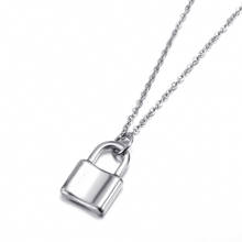 New Punk Stainless Steel PadLock Pendant Necklaces For Woman Men Gift Lock Choker Jewelry Accessories 2021 2024 - buy cheap