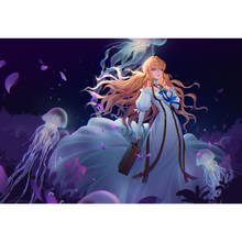 Pintura de diamante 5d artesanal, arte de pared Evergarden violeta, punto de cruz, imagen de Anime japonés, decoración del hogar, bordado de taladro redondo completo 2024 - compra barato