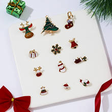 Rinhoo-broches de Navidad para hombre y mujer, alfileres esmaltados, para árbol de Navidad, sombrero de Papá Noel, insignias de abrigo, regalos de navidad 2024 - compra barato