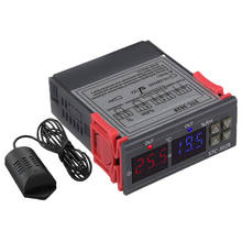 Familiar medidor de temperatura e umidade digital 110-220v 10a termostato com display duplo termômetro higrômetro controlador ajustável 0a 2024 - compre barato