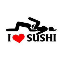 Aliauto Personality Sexy Car Sticker I Love Sushi Auto Motorcycles Accessories Vinyl Decal for Toyota Volkswagen Audi,18cm*9cm 2024 - buy cheap