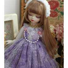 Ropa de muñeca vestido de encaje de color púrpura BJD + banda para el pelo para 1/6 1/4 1/3 BJD SD Doll Blyth accesorios para muñecas solo vestido 2024 - compra barato