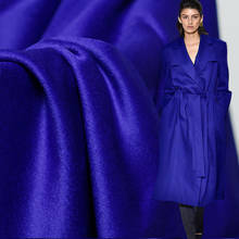 Sapphire Blue High Gloss Quality Overcoating Cashmere Wool Fabrics Materials Winter Women Overcoat Cloth Freeshipping 2024 - buy cheap