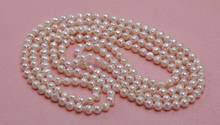 125cm 80cm 30'' 50'' 4x5mm white pearl necklace natural freshwater pearl Woman Jewelry 35cm 14'' 125cm 2024 - buy cheap
