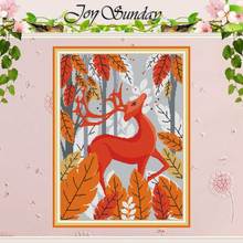 Deer king animals patterns counted Cross Stitch 11CT 14CT Cross Stitch Sets DIY Chinese Cross-stitch Kits Embroidery Needlework 2024 - buy cheap