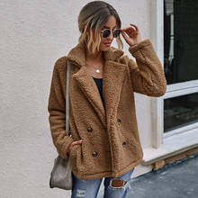 2021 Autumn Teddy Coat Women  Faux Fur Coat Female Thick Warm Plush Teddy Jacket Long Sleeve Winter Coat Women 2024 - buy cheap