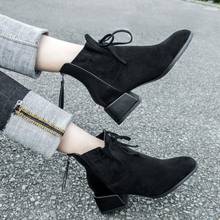 ruffles winter boots women short design bowtie ankle botas mujer thick heels tassel zip bottes femme patckwork chelsea boots 493 2024 - buy cheap