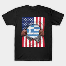 Men t-shirt Greece Flag American Flag Ripped   Gift for Greek From Greece tshirt Women t shirt 2024 - buy cheap