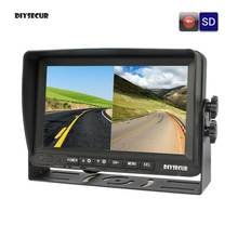 DIYSECUR AHD 7" IPS Rear View Car Monitor Support 960P AHD Camera Support SD Card Video Recording Diaplay Two Cameras Image 2024 - buy cheap