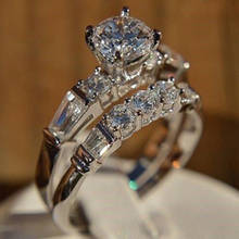 Milangirl обручальное кольцо для влюбленных цветной кристалл CZ парные кольца набор для мужчин женщин обручальные Обручальные кольца 2024 - купить недорого