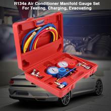 R134a Air Conditioner A/C Manifold Gauge Set with 5ft Charging Hose Tool 2024 - compre barato