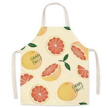 Fruit Series Printed Kitchen Apron for Woman Cotton Strawberry Mangosteen Linen Bib Home Cooking Baking Cleaning Tool Aprons 2024 - buy cheap