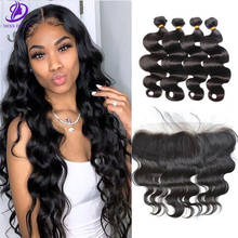 Body Wave Hair Weave Bundles With Frontal 36 38 40 inches Brazilian Body Wave Human Hair 13x4 Lace Frontal Closure with Bundles 2024 - buy cheap