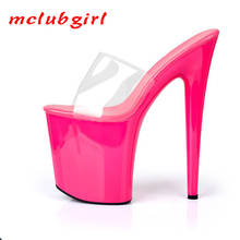 Mclubgirl 20cm 2021 Platfrom Autumn  Nightclub Sexy Women Shoes Platform Roman Fish Head Lady Ultra High Heel Slippers LFD 2024 - buy cheap