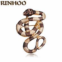 Broches de serpiente de Color dorado Vintage para mujer, broche de Animal de serpiente a rayas, joyería de diseño creativo, regalo de personalidad 2024 - compra barato