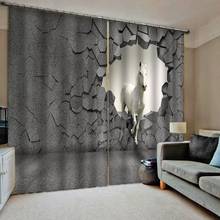 Cortina 3D de lujo para pared, visillo de color gris, opaco, para ventana, sala de estar, Caballo Blanco 2024 - compra barato