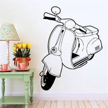 Ciclomotor scooter decalque da parede adesivos de vinil moto adesivo de parede garagem design interior removível arte decoração do quarto casa c303 2024 - compre barato
