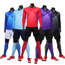men long sleeve purple soccer jerseys set  football uniform blue soccer shirt adult runuing sport jersey customized name number 2024 - buy cheap