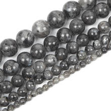 Cuentas de piedra Natural de 4-12mm, redondas, lisas, negras, sueltas para la fabricación de joyas, DIY, Charm, pulsera, collar, hecho a mano 2024 - compra barato