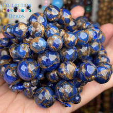 Natural Stone Blue Cloisonne Stones Loose Spacer Round Beads For Jewelry Making 4-12 MM DIY Bracelet Accessories Wholesale 2024 - buy cheap