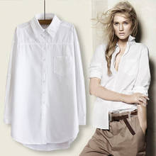 Женская блузка Y2K, белая рубашка, офисные женские рубашки из 100% хлопка, Женская Повседневная хлопковая блузка, модные блузки, женские топы 2024 - купить недорого