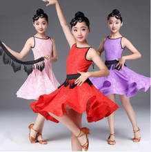 Vestido infantil de manga curta, vestido para dança de salão, salsa, cha, samba, tango 2024 - compre barato