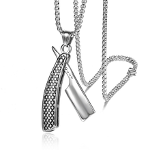 Stainless Steel Barber Necklace Pendant Jewelry Razor Necklaces Men Barber Gifts For Him 2024 - buy cheap