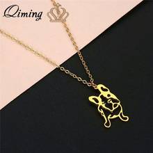 QIMING Stainless Steel French Bulldog Necklace Men Women Gold Silver Pet Lover Animal Dog Necklace Vintage Jewelry 2024 - buy cheap