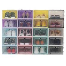 1pc casa sapatos caixa dobrável claro sapatos caixa de armazenamento de plástico empilhável sapato organizador empilhável empilhamento economia de espaço mestre 2024 - compre barato