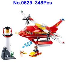 0629 348pcs Urban Fire Aquatic Control Aircraft Plane Building Block Toy 2024 - buy cheap