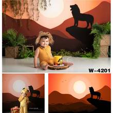 Forest King Lion Background For Photography Baby Shower Kids Wild Birthday Party Photo Booth Studio Backdrop Props Sunset Dusk 2024 - buy cheap