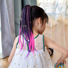 1Pcs Fashion Gradient Color DIY Braided Wig Rubber Bands Children Cute Ponytail Hair Ornament Kids Hairpins Hair Accessories 2024 - buy cheap